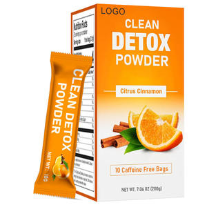 Poudre Détox Nettoyante Agrumes Cannelle Complément Alimentaire 10 Sachets Sans Caféine pour Adultes 7.06 OZ (200g) - Product Image 1