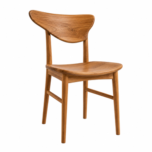 High Quality Stable Scandinavian Asymmetrical <b>Wing</b> Solid Teak Wood Dining <b>Chair</b> - Product Image 1