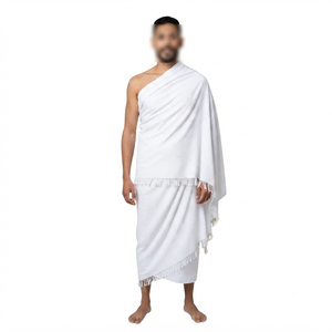 Ensemble de 2 serviettes douces et absorbantes en coton 100% de qualité supérieure pour le Hajj et l'Omra, avec logo personnalisé OEM - Product Image 1