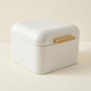 <b>White</b> Square Bread <b>Box</b> <b>with</b> Bamboo Handle Minimalist Moisture Proof Bread Container for Kitchen Food Storage - Product Image 6