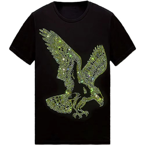 Camisetas Ajustadas Transpirables 3D para Mujer 2026 con Adornos de Diamantes de Imitación, Poliéster/Algodón, Camiseta con Diamantes de Imitación Más Vendida - Product Image 5