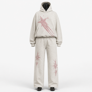 Conjunto Deportivo Personalizado para Mujer, Sudadera con Capucha y Pantalones Anchos con Estampado Gráfico, Dos Piezas, Ropa Deportiva Informal, Fabricante OEM - Product Image 1