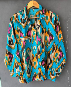 Conjunto de pijama de algodón estampado a la moda para mujer, pijama de dos piezas suave y transpirable, ropa de dormir cómoda para el hogar - Product Image 2