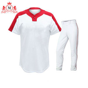 Maillot de baseball blanc pour homme avec accents rouges, ensemble uniforme en polyester respirant, taille adulte, nom d'équipe personnalisé - Product Image 5