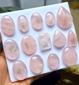 Quartz Rose Très Rare Rose Coupe Coussin Pierre Précieuse Non Montée Lot de Bijoux Pierre Polie Vente en Gros - Product Image 6