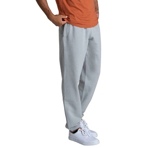 Pantalones Deportivos de Algodón Gris Claro para Hombre, Cintura Elástica, Bolsillos Laterales, Joggers Casuales de Otoño, Tejido Liso de Peso Medio - Product Image 1