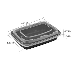 Recipiente Rectangular de Plástico para Alimentos con Tapa, Libre de BPA, Hermético, Portátil, de un Solo Compartimento, Apto para Microondas, Tamaño M - Product Image 1