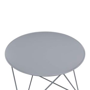 Tavolino Rotondo in Metallo con Finitura Grigia, Eleganti Tavolini da Caffè - Product Image 5