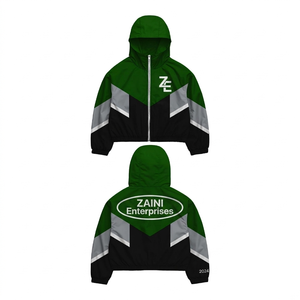Veste coupe-vent d'hiver pour homme à prix abordable, style urbain, imperméable, respirante, en toile unie, avec logo frontal, service OEM - Product Image 1