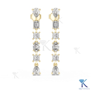 Pendientes de Lujo con Doble Halo de Diamantes Cultivados en Laboratorio con Corte Brillante, Oro Sólido de 14K, Cierre de Rosca Seguro para Mujer, Ideales para Fiestas - Product Image 6