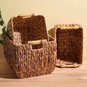 Panier de rangement en jacinthe d'eau écologique, tressé à la main, très demandé pour la maison - Product Image 3