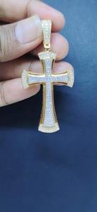จี้เพชรรูปกางเขน จี้ศาสนา จี้ฮิปฮอป จี้เงินแท้ 925 ชุบทอง จี้ศรัทธาคริสเตียน ของขวัญแทนใจ - Product Image 3