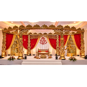 Mandap de mariage ancien sculpté à la main, concept moderne, thème ancien, mandap dynamique pour mariage hindou, Australie - Product Image 1