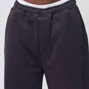Pantalon de jogging en molleton noir pour homme, taille élastique, poches latérales, décontracté, pour l'automne - Product Image 5