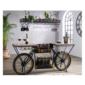 Mesa de Bar Estilo Roadster Clásico con Estantes de Almacenamiento Funcionales para Bebidas, Ideal para el Hogar o como Centro de Mesa en la Sala de Estar - Product Image 1