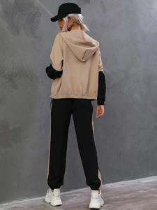 Conjunto Deportivo Personalizado para Mujer con Bloques de Color, Sudadera con Cremallera y Pantalones Jogger, Ropa Deportiva Casual, Fabricante OEM - Product Image 4