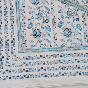 Luxury Rajasthan Artisanal Pigment Printed Floral <b>King</b> <b>Size</b> Bedsheet Set 100% Cotton Eco-Friendly Non-Toxic Dyes 200TC Home Use - Product Image 3