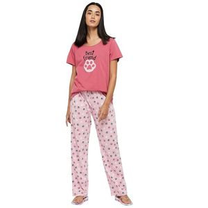 Women’s Daily Wear Cotton Printed Pajama Set Round Neck Half Sleeve Top & <b>Pyjama</b> Pants Nightwear - Product Image 1