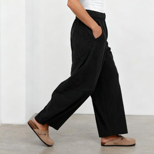 Hot Sale Women's High Waist Knitted <b>Harem</b> Pants Loose Fit Ankle Length Solid Black Casual Pants With Pockets Elastic Waist 2026 - Product Image 6