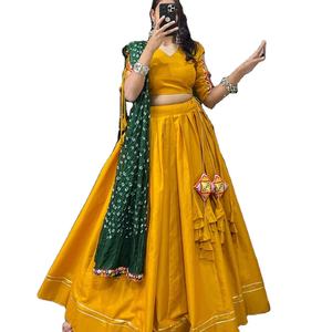 Último diseñador puro algodón Gamthi Kodi trabajo Lehenga Choli por FabZone - Product Image 1