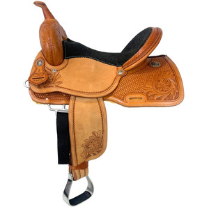 Selle de cheval western en cuir véritable de qualité supérieure, équipement d'équitation professionnel pour ranch, fabricant, exportateur - Product Image 2