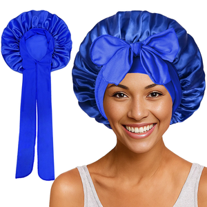 Bonnet de nuit en satin uni personnalisable avec logo, pour le soin des cheveux, unisexe (femmes et hommes), bonnet de douche - Product Image 2