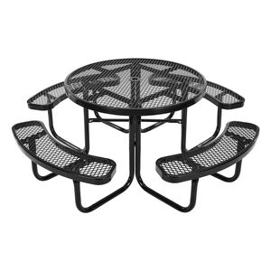 Set da tavolo da Picnic nero 46 \ "resistente agli agenti atmosferici mobili da pranzo da giardino rivestiti in acciaio tavoli ombrellone - Product Image 1