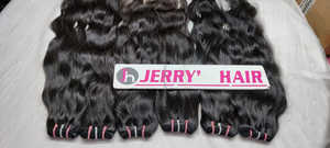 Extensions de cheveux vierges non traitées, alignées sur les cuticules, cheveux indiens Remy, lisses, double trame, permanentes, 100g, vente en gros, noir brut - Product Image 5