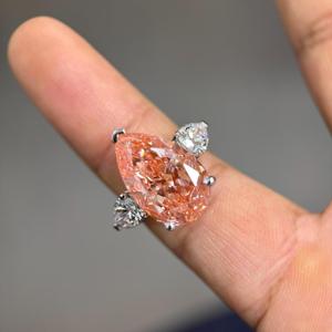 Anillo de Diamante Cultivado en Laboratorio en Oferta, con Corte de Pera, para Mujer, para Compromiso, Boda, Fiesta, Uso Diario y Estilo de Joyería Moderna y Elegante - Product Image 1