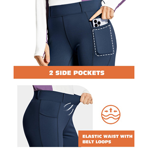 Jodhpurs et pantalons d'équitation personnalisés avec logo pour femmes, avec coutures de qualité et genouillères durables pour une tenue décontractée. - Product Image 5