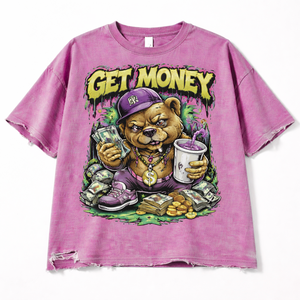 High Quality Oversized Boxy <b>Drop</b> Shoulder <b>Acid</b> Washed DTG Printed T-shirt 100 % Cotton Heavyweight Custom Printed Tshirt - Product Image 4