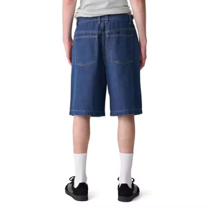 Shorts en jean délavé pour homme, style vintage hip-hop, taille mi-haute, coupe ample, avec cordon de serrage en satin, imperméables - Product Image 4