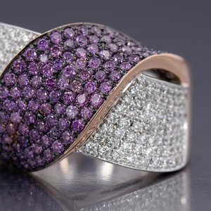Anillo de Compromiso y Boda RAAMAA de Oro Rosa con Diamante Cultivado en Laboratorio, Diseño Clásico de Onda Cruzada Ancha, 10k/14k/18k, 8-10g - Product Image 4