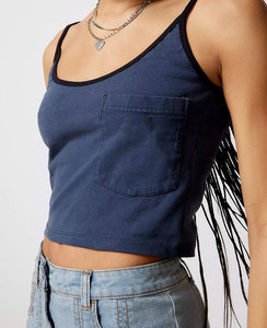 Haut court de gymnastique athlétique personnalisé pour femmes t-shirt court respirant et court coupe ample en coton spandex surdimensionné T uni vierge - Product Image 4