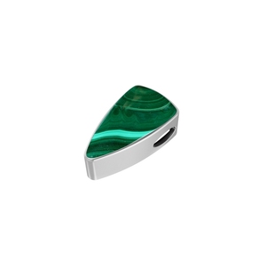 Premium Silver Plated Stainless Steel 925 Silver Classic Slider Malachite Mix Shapes Spring <b>Lock</b> <b>Cable</b> Chain Bezel Setting Gift - Product Image 2