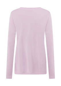 Camiseta de algodón transpirable de manga larga con cuello en V para mujer, ajuste ceñido, color liso, informal, con logo personalizado, venta al por mayor - Product Image 6
