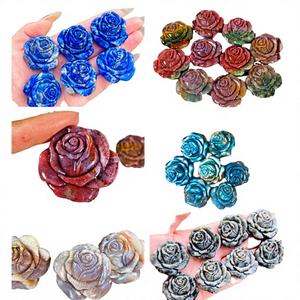 Nouvel Arrivage : Artisanat en Cristal Chakralume CROWN de Haute Qualité, Rose Sculptée, Yooperlite, Pierre de Lune Polie Sans Soudure, Mascotte Feng Shui - Product Image 1