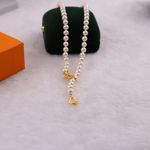 Lao Zhang Elegant 5-6mm Freshwater <b>Pearl</b> <b>Necklace</b> Double Wear with <b>Gold</b> Injection Simple Accessories - Product Image 4