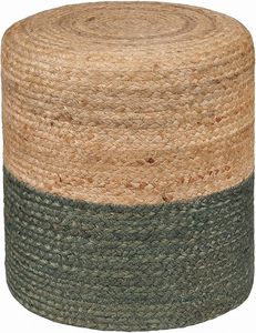 Meilleur prix Pouf rond en jute, tabouret de sol, pouf artisanal indien pour salon et hôtel, console avec incrustations en os - Product Image 4