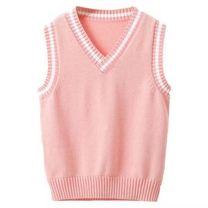 Gilet sans manches en tricot 100 % coton personnalisé pour écoliers, style uniforme scolaire britannique, vente en gros - Product Image 5
