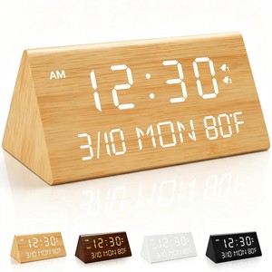 นาฬิกาตั้งโต๊ะไม้มะกอกทำมือ งานแฮนด์เมด  แบบธรรมชาติ ขายส่ง โมราบาดุด - Product Image 2