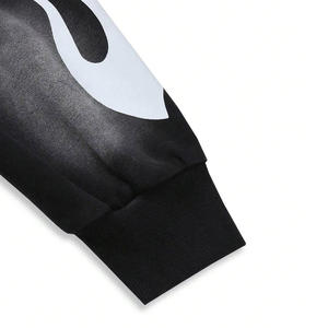 Conjunto Deportivo para Hombre con Bordado Desgastado, Sudadera con Hombros Caídos, Pantalones Deportivos, Estilo Urbano Vintage, Algodón Grueso, Dos Piezas - Product Image 5