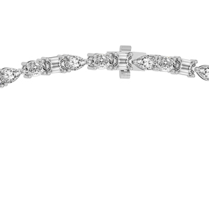 Multi-Shaped Lab Grown Created Diamond <b>Tennis</b> <b>Necklace</b> Unique Design Elegant Sparkling Chain Crafted From 10k/14k Original <b>Gold</b> - Product Image 3