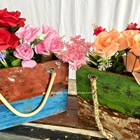Macetas DIVADI Ecológicas de Madera de Barco Reciclada, Cuadradas, de Ratán/Mendong, Medianas, Vintage, Rústicas, para Flores, Hogar, Jardín, Exterior