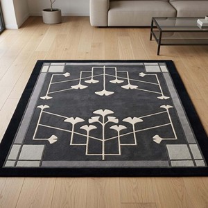 Alfombra Negra con Diseño Floral, Estilo Vintage, Artesanal, de Lana, Hecha a Mano, para Sala de Estar, Dormitorio, Decoración del Hogar - Product Image 6