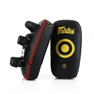 Fairtex Black Standard Curved <b>Kick</b> Pads Original Leather Adult Training MMA Muay Thai Pads Target <b>Kick</b> <b>Shields</b> for Sparring - Product Image 5