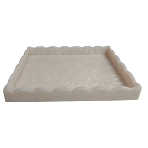 Plateau de service de luxe en résine écologique polie, résistant au lave-vaisselle, pour snacks, boissons, bijoux, idéal pour les fêtes – Style américain – Offre spéciale - Product Image 5