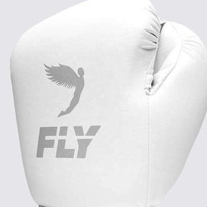 ถุงมือชกมวยสำหรับฝึกซ้อม รุ่น Professional Pro Fighting Fly สีดำขาว หนังวัวแท้ สายรัดข้อมือปรับได้ รุ่น AI-BG-508 - Product Image 3