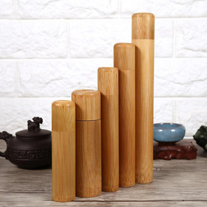 <b>Bamboo</b> tube box sustainable dental floss <b>container</b> great deal storage boxes natural lidded tubes - Product Image 3