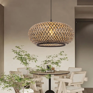 Luminaire suspendu en bambou moderne avec design artisanal pour l'éclairage de plafond résidentiel et commercial - Product Image 6